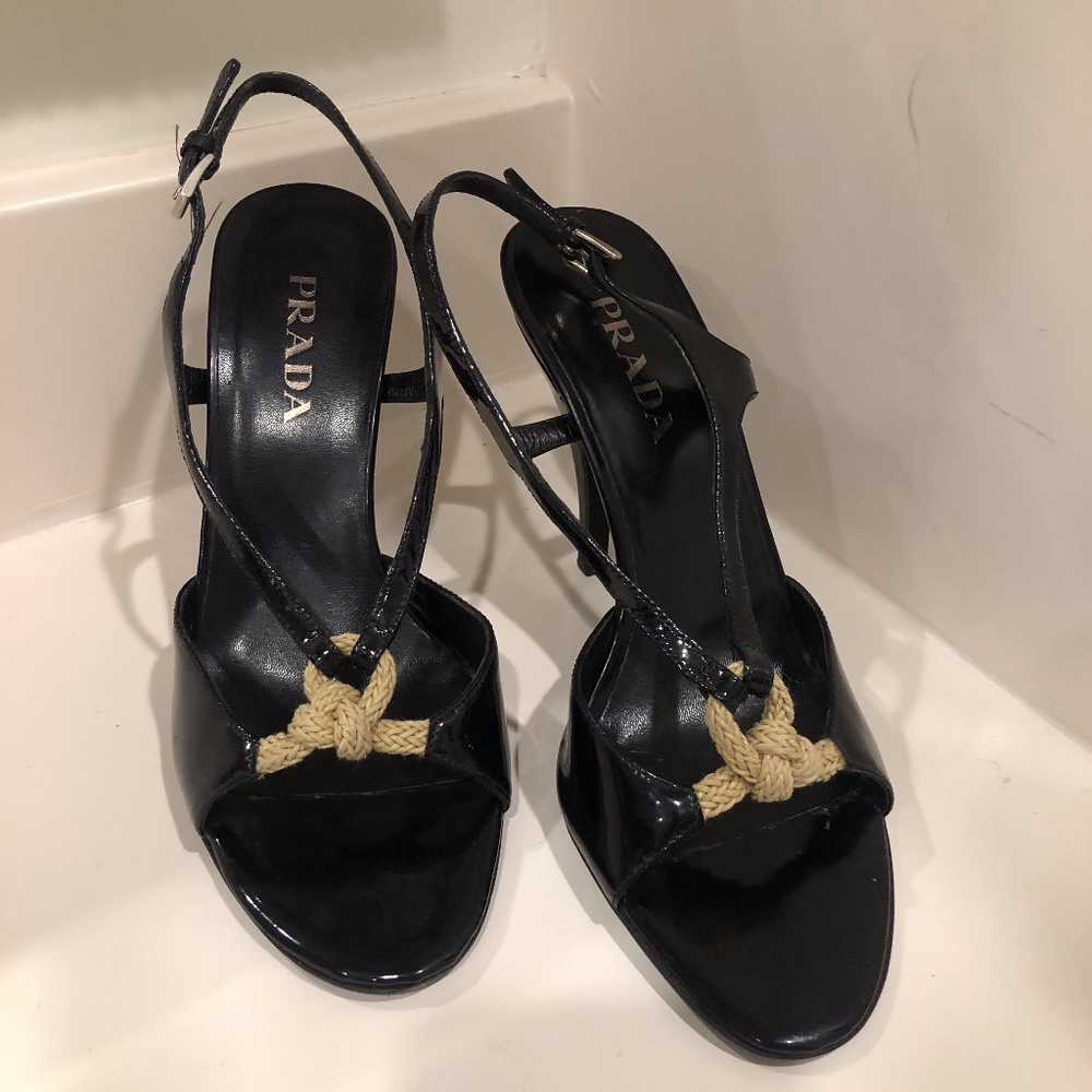 Prada Patent Leather Pumps with Rope Detail